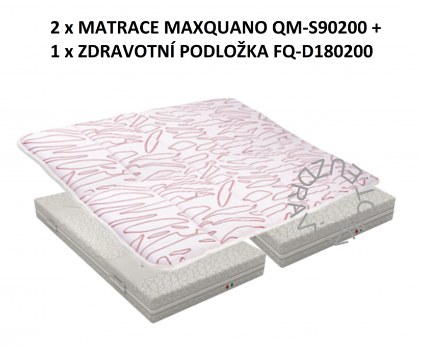 ZEPTER ZDRAVOTNÍ MATRACE SUPQUANO - SET DVOU MATRACÍ MAXQUANO + ZDRAVOTNÍ PODLOŽKA EXTRAQUANO - Rozměry setu: 180 x 200 x 19,5 cm ( 2 ks 90 x 200 x 18 cm + 1 ks 180 x 200 x 1,5 cm)