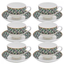 ZEPTER PORCELÁN CORAL - 6 ŠÁLKŮ A 6 PODŠÁLKŮ