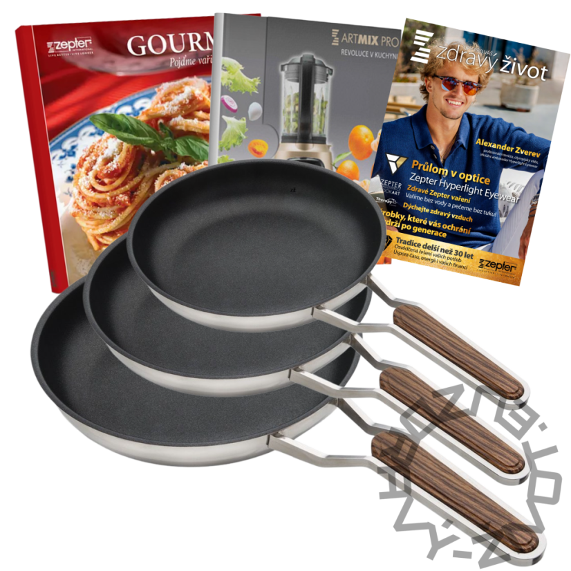 ZEPTER SET PÁNVÍ ZEST TITANIUM Ø 20 cm, Ø 24 cm, Ø 28 cm