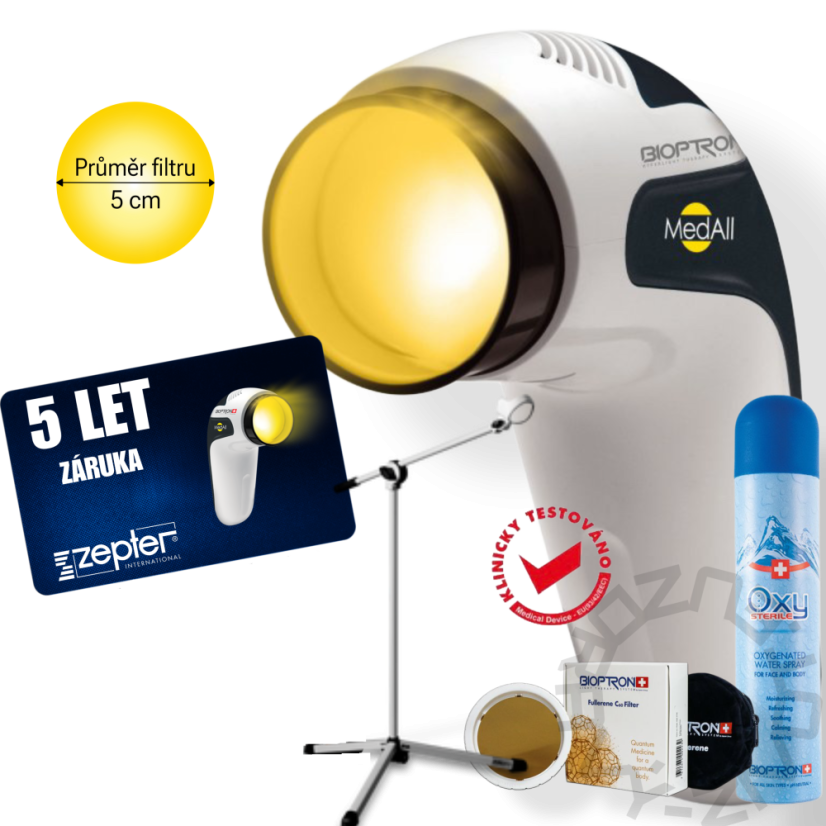 ZEPTER BIOPTRON MEDALL SE STOJANEM A FULLERENOVÝM FILTREM